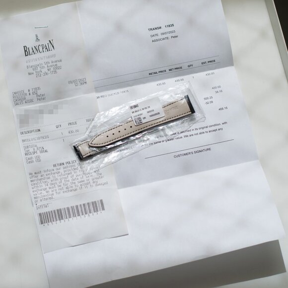 AUTHENTIC BLANCPAIN BLACK ALLIGATOR LEATHER STRAP 18 MM X 15 MM - Picture 5 of 5